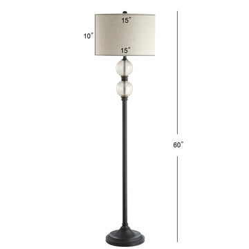 January 60" Glass/Metal LED Floor Lamp - JONATHAN Y